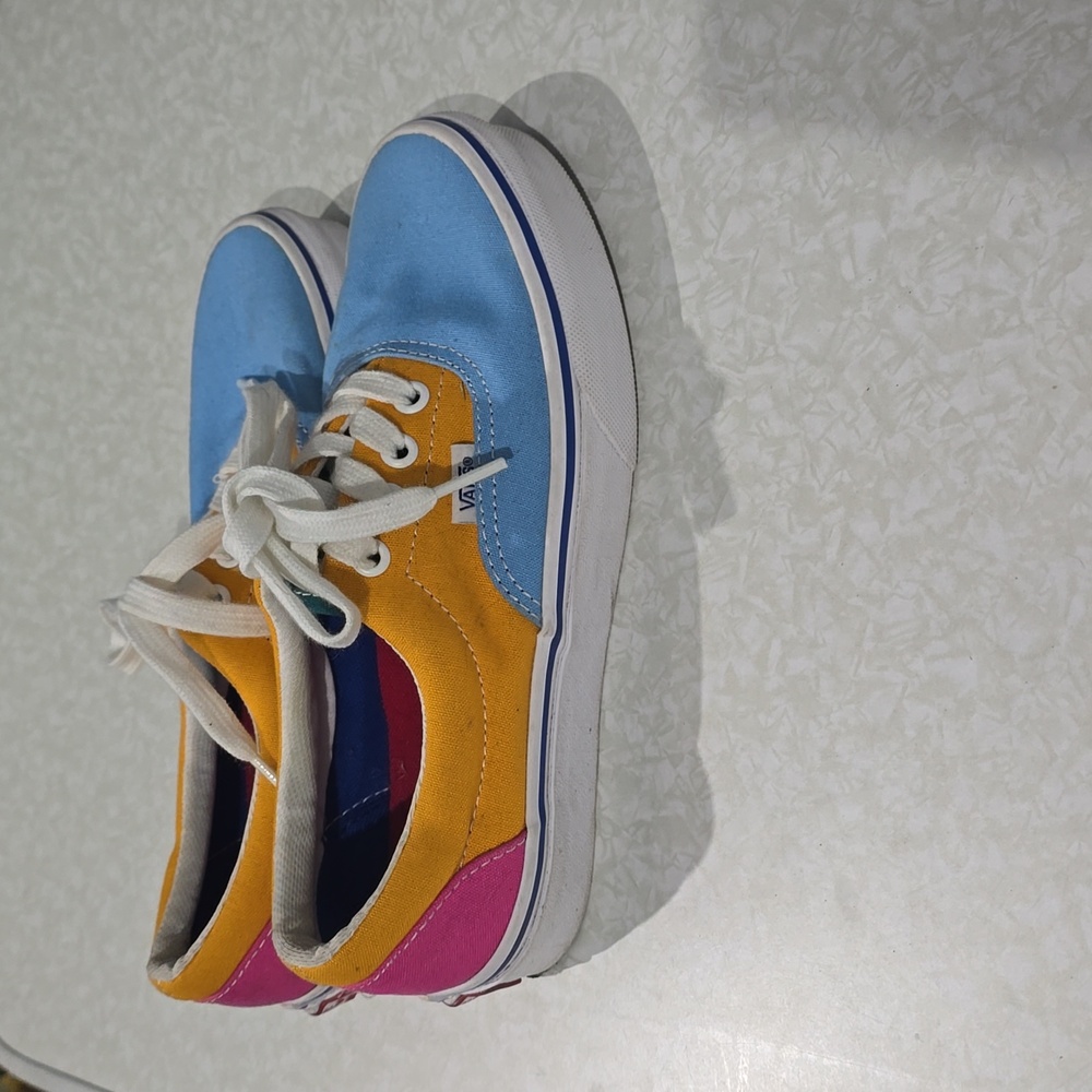 Vans Era Color Block Skater Sneaker Pink‎ Orange Blue Men's 4 womens 5.5